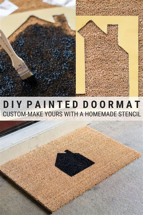 Diy Painted Doormat How To Paint A Coir Doormat Door Mat Diy Diy