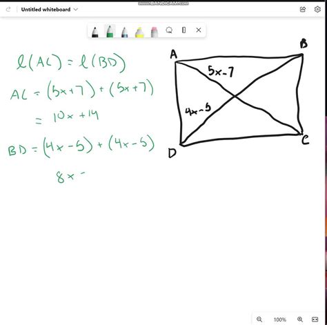 SOLVED ABCD Is A Rectangle With Diagonals AC And BD Meeting At Point O Find X If OA X
