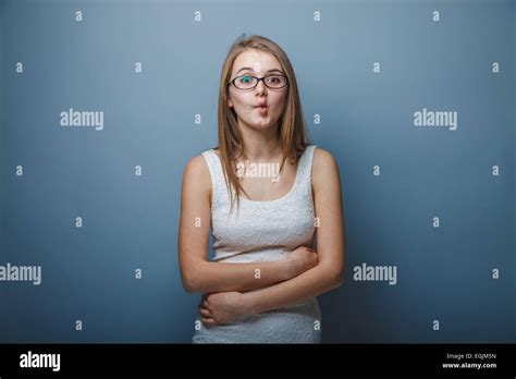 Pretty Young Woman Lips Pursed Hi Res Stock Photography And Images Alamy