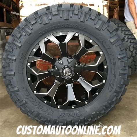 20x9 Fuel Assault D546 Matte Black And Milled 35x1250r20 Nitto Trail