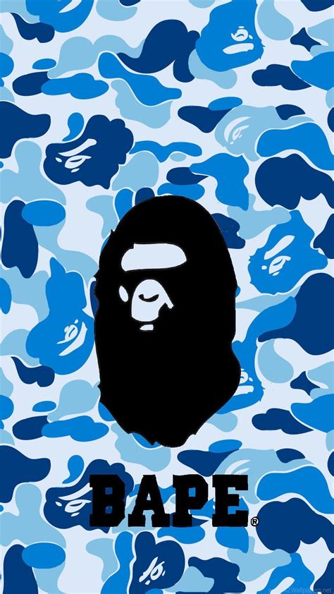 A Blue And Black Camouflage Background With A Gorilla Face On Its