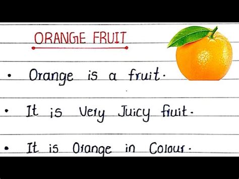 Lines On Orange In English Essay On Orange Fruit Orange Youtube
