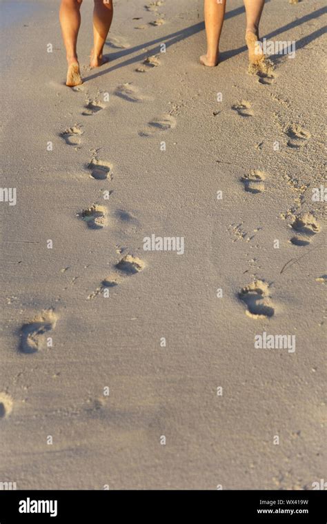 Footprints In The Sand Beach Stock Photo Alamy