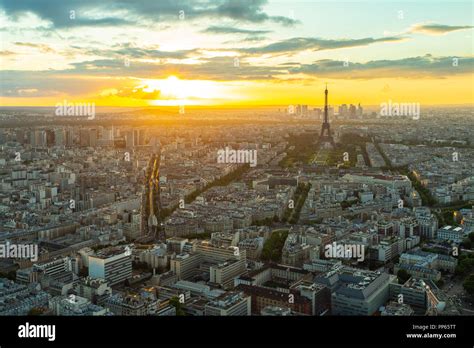 Paris Cityscape With Sunset In Paris France Stock Photo Alamy