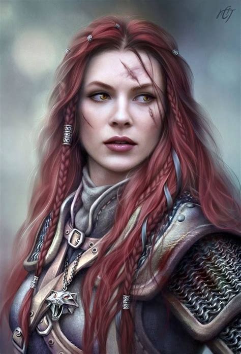 i like the braids and the decorations and stuff fantasy warrior heroic fantasy fantasy women