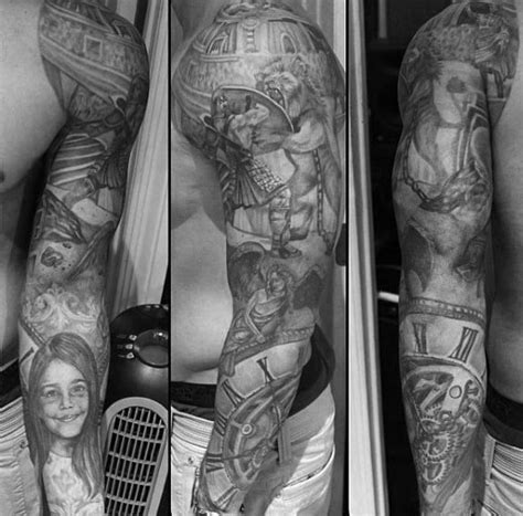 Techniques such as black and grey realism, traditional, neo trad, colour realism, stipple, script, fine line, chicano and more are all showcased at this studio. 60 Awesome Sleeve Tattoos For Men - Masculine Design Ideas