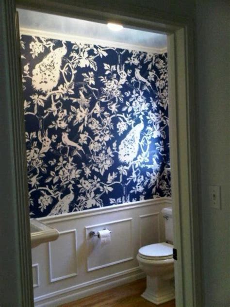 The powder room is a toilet reserved for guests. Green Street: The Blue Papered Powder Room