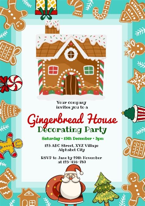 Gingerbread House Invitation Clipart Free Printable