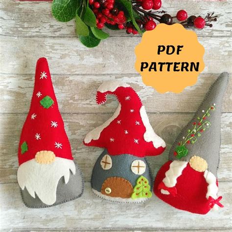 Felt Gnome Ornament Pattern Felt Christmas Ornaments Tomte Swedish