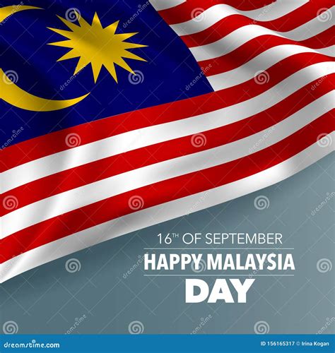Happy Malaysia Day Calligraphy Hand Lettering On Red Background With