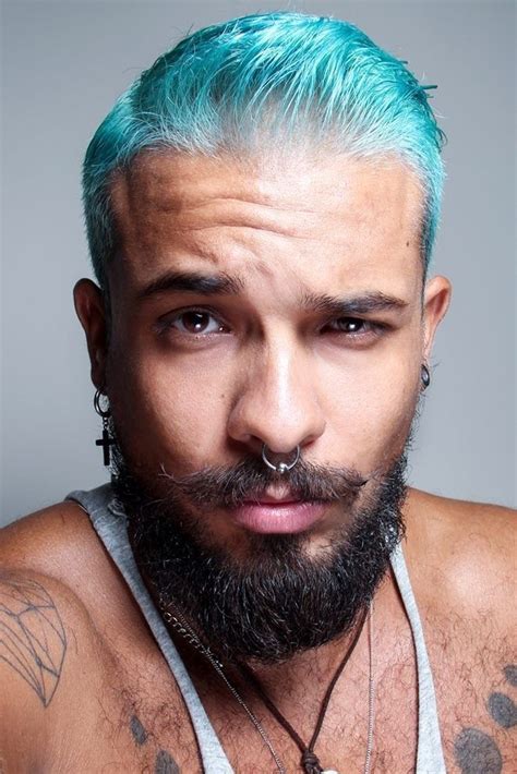Blue Dyed Mens Hair Color Colorful Hair Pinterest