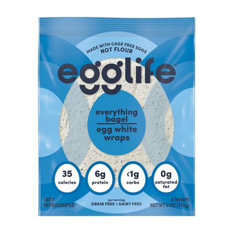 Egglife Everything Bagel Egg White Wraps No Flour Cage Free Eggs