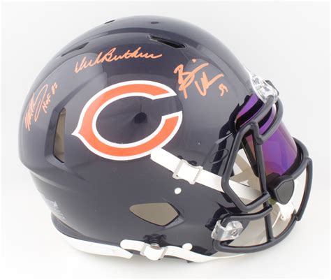 Dick Butkus Mike Singletary And Brian Urlacher Signed Bears Full Size Authentic On Field Speed