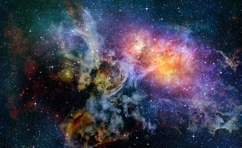 Starry Deep Outer Space Nebual And Galaxy Stock Illustration Image