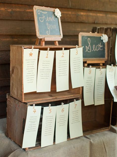 Wooden Crate Escort Display Idea For A Wedding Reception Wooden Crates