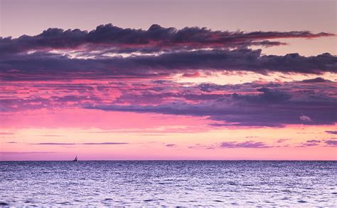 Hd Wallpaper Mediterranean Sea Pink Sunset Nature Beach Travel