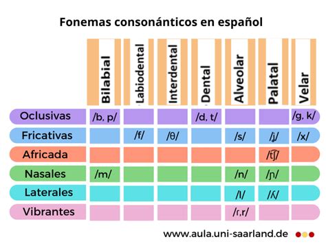 Aula De Español Los Sonidos Del Español Consonantes