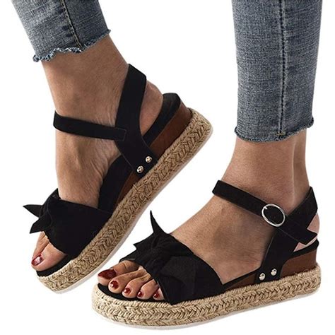 Leather Heels Sandals Buckle Sandals Casual Sandals Ankle Strap Sandals Wedge Sandals