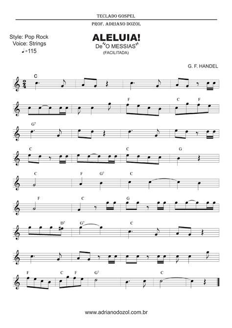 Aleluia Handel Partituras Partitura Para Violino