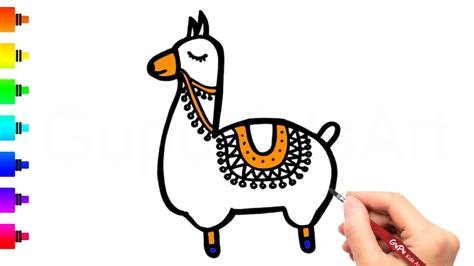 How To Draw A Llama For Kids Easy Step By Step Drawing Youtube