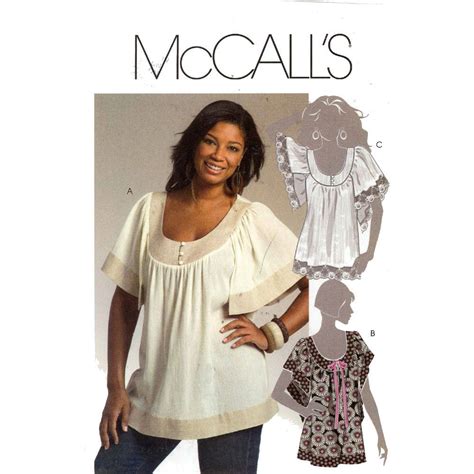 Womens Peasant Blouse Top Sewing Pattern Mccalls M Etsy Plus