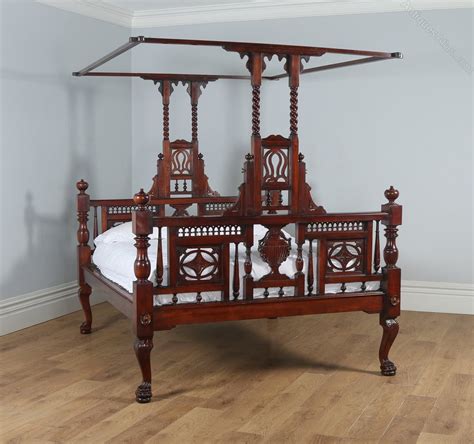5ft 10 Victorian Bombay Mahogany Four Poster Bed Antiques Atlas
