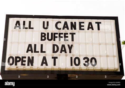 All You Can Eat Buffet Sign Usa Stock Photo 13178177 Alamy