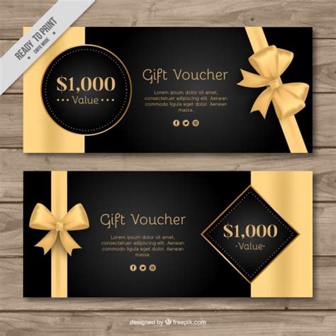 Premium Vector Golden Elegant Gift Voucher Set Gift Voucher Design My