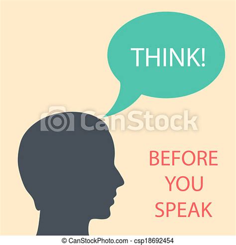Clipart Vector Of Think Before You Speak Poster Csp18692454 Search