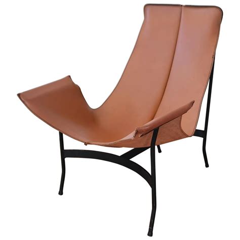 William Katavolos For Leathercrafter Leather And Iron Sling Chair For Sale At StDibs