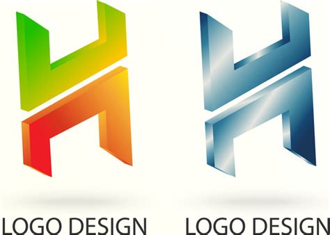 H 3d vector logo design Free vector in Adobe Illustrator ai ( .ai