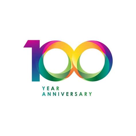 The 100 Year Anniversary Logo Is Shown In Multicolored Circles On A