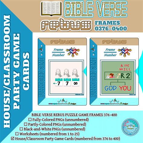 Bible Verse Rebus Puzzle Party Game Cards 376400 Made By Teachers