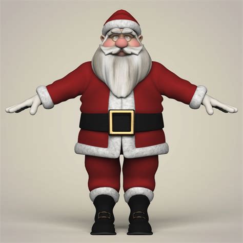 Santa Claus Cartoon Character 3d Model