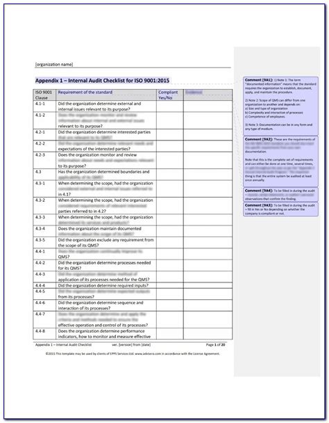 Iso Audit Template