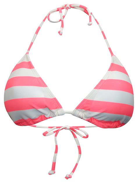 Accessorize Pink Stripe Print Triangle Bikini Set Size 6 To 16