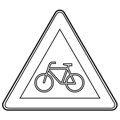 Wie kinder mit dem fahrrad sicher im strassenverkehr sind. verkehrszeichen zum ausmalen - Verkehrssignale