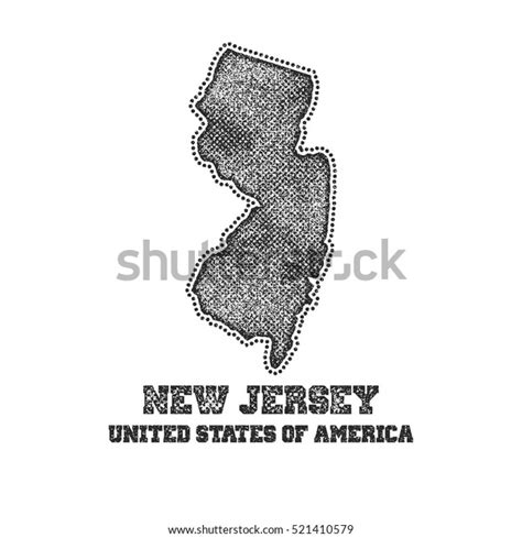 Label Map New Jersey Vector Illustration Stock Vector Royalty Free