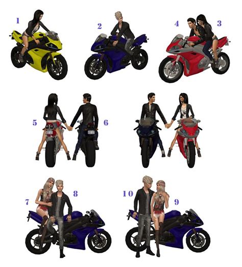 Boutique Imaginary Motorcycle Romance Posebox By Illary Sims 4