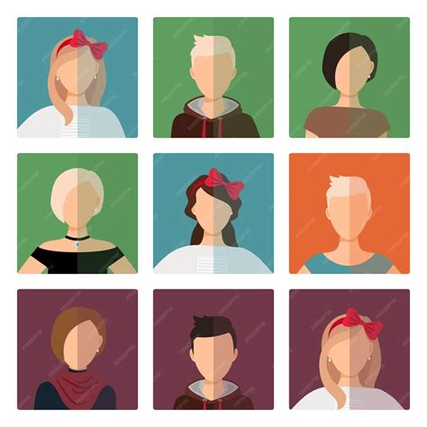 Premium Vector Short Hairstyles Female Avatar Set