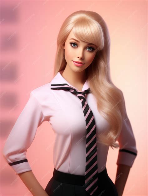 Premium Ai Image Barbie Girl Schoolgirl