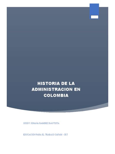 Historia De La Administracion En Colombia Pdf Sociedad Colombia
