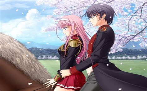 We have 74+ amazing background pictures carefully picked by our community. An anime couple on a brown horse in a spring day