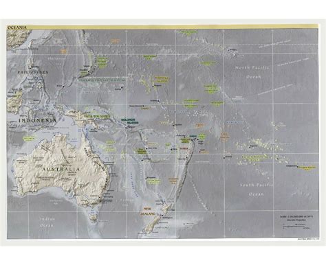 Large Scale Political Map Of Oceania With Marks Of Capitals Large Images
