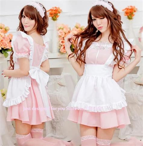 Hot Japanese Girl Sexy Role Playing Cute Maid Dress Lingerie Pink Maid Outfit Cosplay Princess
