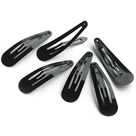 just basic black metal hair snap clips set of 12 ebay