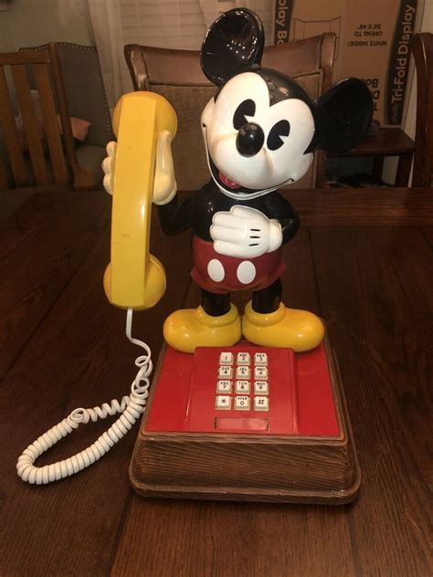 Vintage Mickey Mouse Telephone Rotary Push Button Phone 15 1976 Walt