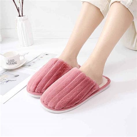 Dghjk Pink Fluffy Slippers Women Ladies Slippers Fluffy Comfortable
