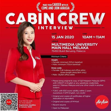 Fly Gosh Air Asia Flight Attendant Recruitment Walk In Interview Melaka