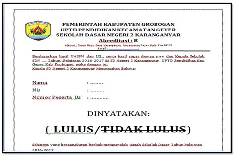 Contoh surat dinas sekolah sd. Contoh Surat Keterangan Lulus/Tidak Lulus untuk SD-SMP-SMA ...